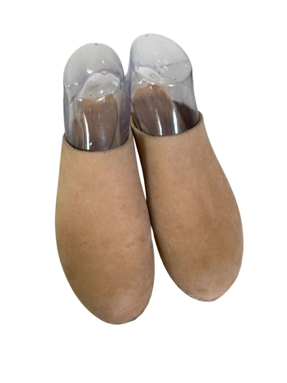 BRYR Tan Leather Classic Worker Clogs Wooden Soles 37 US sz 7 Mule Shoes Heeled - Picture 11 of 16